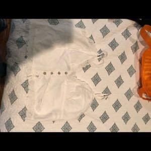 brandy melville white lace crop top